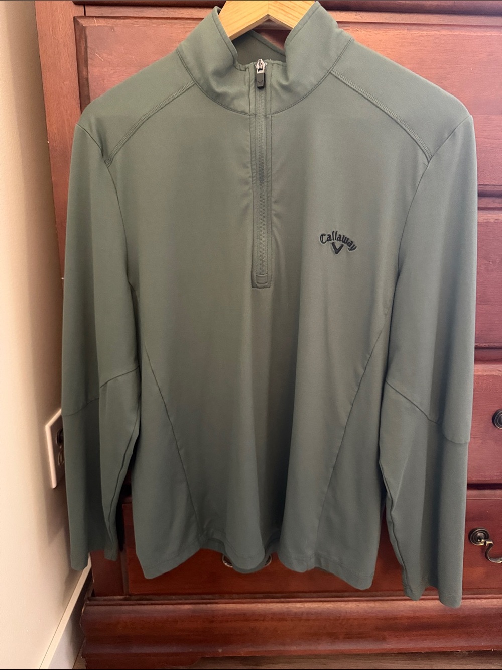 Callaway Men's Olive Green Half-Zip Lightweight Golf Pullover